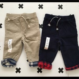 New! 12 Months Pants corduroy with plaid trim